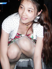 Dancing girl shows red thong upskirt